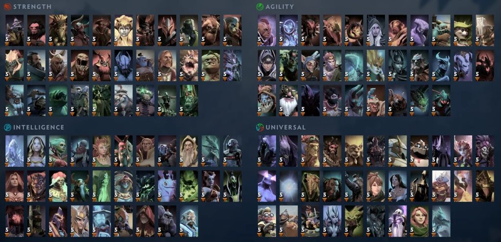 Có vô số tướng trong Dota 2